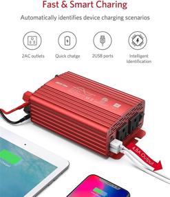 img 2 attached to 🔌 BESTEK 300W Pure Sine Wave Inverter: DC 12V to AC 110V Car Power Converter with Dual USB Ports, 2 AC Outlets, ETL Listed