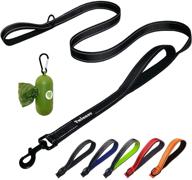 🐾 tminnov dog leash - 5 ft long, 2 padded handles, heavy duty rope, double handle lead for control & safety, reflective pet leash, dual handle training walking leashes for medium-large dogs logo