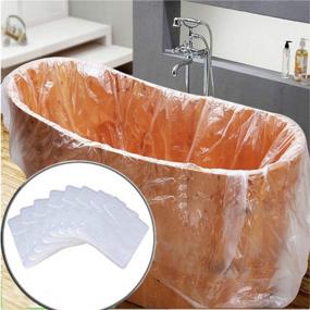 img 4 attached to 🛀 Ultra Large Bathtub Liner Plastic Bag - 10 Pack Disposable Cover for Salons, Hotels, and Household Bath Tubs (90x47 Inch)