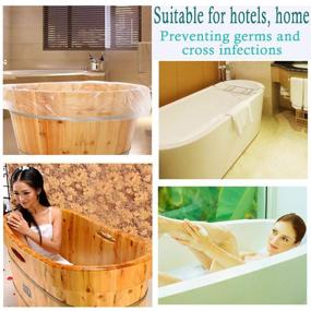 img 2 attached to 🛀 Ultra Large Bathtub Liner Plastic Bag - 10 Pack Disposable Cover for Salons, Hotels, and Household Bath Tubs (90x47 Inch)