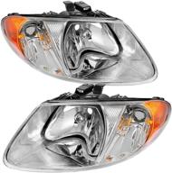 🚗 oe style headlight assembly for dodge caravan 01-07 / chrysler town and country 2001-2007 (base model fit) logo