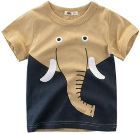 img 4 attached to 🐾 Cute Animal Print T Shirt Tops for Baby Boys, 1-10T: Summer Clothes for Boys in Soft Cotton with Short Sleeves