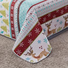 img 1 attached to 🎄 Cozy and Festive: King Size Lightweight Reversible Christmas Quilt Set with Moose Deer Design and Snowflake Christmas Tree Quilts - Perfect Holiday Bedding for New Year Celebrations! Includes 2 Pillowshams
