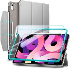 img 4 attached to 📱 ESR Trifold Case Set for iPad Air 4 2020 10.9 Inch - Grey [Includes Glass Screen Protector, Auto Sleep/Wake, Supports Pencil 2 Wireless Charging] Ascend Series