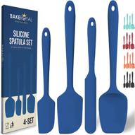 bakeroyal silicone spatula set - 4-piece heat resistant rubber spatulas up to 600°f for everyday kitchen tasks - seamless design nonstick cookware utility spatulas - high-quality silicone kitchen utensil set logo