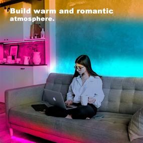 img 1 attached to 🌈 Colorful Bedroom Lighting: 60ft LED Strip Lights with Remote Control - Dalattin's 44 Key Color Changing LED Lights (2 Rolls of 30ft)