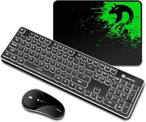 img 4 attached to 🔌 Water-Resistant Rechargeable Wireless Keyboard and Mouse Combo with 2.4G White Backlit, Soundless Wireless Mouse, and Nano USB Receiver for Laptop, PC, Mac