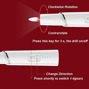 img 1 attached to 💅 Беспроводная электрическая машина для маникюра Pasomlin USB типа для акриловых и гелевых ногтей - профессиональный набор для сверления маникюра и педикюра для использования дома или в салоне (белый)