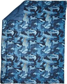 img 3 attached to 🔵 Dream Factory Geo Camo Army Twin Comforter Set - Blue