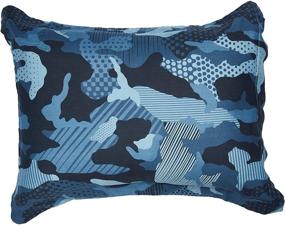 img 2 attached to 🔵 Dream Factory Geo Camo Army Twin Comforter Set - Blue