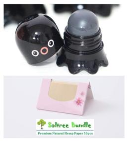 img 3 attached to 🌿 SoltreeBundle Tako Pore Blackhead Scrub Stick with 50pcs SoltreeBundle Oil Blotting Paper - Top Korean Beauty Skincare for Optimal Results