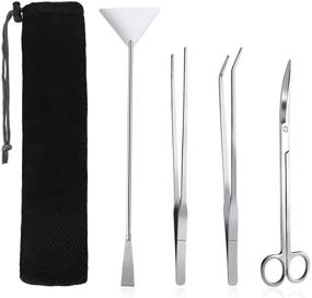 img 4 attached to AUTOWT 4 in 1 Stainless Steel Aquatic Tools Kit - Tweezers, Scissor, Spatula, Planted Aquarium Starter Set & Aquarium Plant Tools