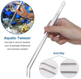 img 2 attached to AUTOWT 4 in 1 Stainless Steel Aquatic Tools Kit - Tweezers, Scissor, Spatula, Planted Aquarium Starter Set & Aquarium Plant Tools