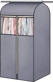 img 4 attached to 👕 SLEEPING LAMB 43'' Garment Bag Organizer Storage with Clear PVC Windows - Ideal Hanging Closet Cover for Suits, Coats, and Jackets - Grey (Hanging Rod Not Included)