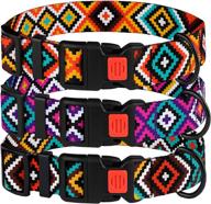 stylish aztec dog collar: adjustable nylon tribal pattern for dogs of all sizes logo