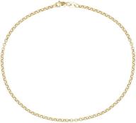 💎 10k gold 2.5mm rolo link chain bracelet or anklet for women by pori jewelers - lobster claw clasp in white, yellow, and rose options logo