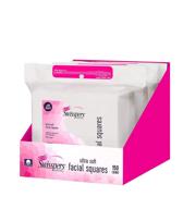 swisspers premium facial square pads: 100% pure cotton, 150-count, 3 packs (450 pads total) logo
