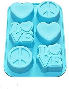 img 2 attached to ❤️ 6-Cavity Silicone Mold for X-Haibei Love Heart Peace Sign Soap Mini Cakes and Jello Supplies