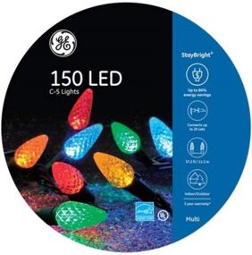 img 3 attached to 🌈 150 LED C-5 Lights Stay Bright – Multicolor Traditional Lights on Green Wire with Reel