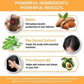 img 1 attached to 💇 Biotin Hair Growth Serum for All Hair Types - Powerful Hair Loss Support by Pureauty Naturals