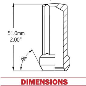 img 3 attached to 🔧 Купить колесные аксессуары сейчас: гайки на колеса шлицевые 14x1.5 черного цвета, комплект из 24 штук, длина 1.90 дюйма - высокое качество, гаечки для колес грузовиков с закрытым торцом, маленький диаметр, конической формы, 7 шлицевых гаечек (M14x1.50 шлицевые, черного цвета)