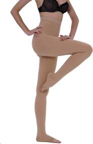 img 2 attached to AMZAM Medical Compression Pantyhose for Women & Men, Open Toe, Opaque, Firm Support 20-30mmHg Graduated Compression Stockings, Relieve Swelling Edema Varicose Veins, Nursing, Beige Medium - Improved SEO