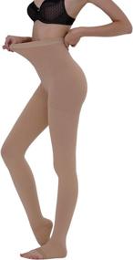 img 4 attached to AMZAM Medical Compression Pantyhose for Women & Men, Open Toe, Opaque, Firm Support 20-30mmHg Graduated Compression Stockings, Relieve Swelling Edema Varicose Veins, Nursing, Beige Medium - Improved SEO