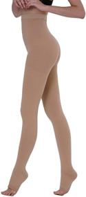 img 1 attached to AMZAM Medical Compression Pantyhose for Women & Men, Open Toe, Opaque, Firm Support 20-30mmHg Graduated Compression Stockings, Relieve Swelling Edema Varicose Veins, Nursing, Beige Medium - Improved SEO