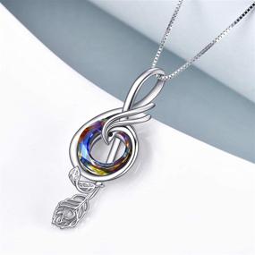 img 3 attached to 🎵 Sterling Silver Music Necklace with Circle Crystal Jewelry - TOUPOP Music Gifts for Women, Girls - Musical Notes - Perfect for Birthday, Christmas