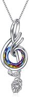 🎵 sterling silver music necklace with circle crystal jewelry - toupop music gifts for women, girls - musical notes - perfect for birthday, christmas logo