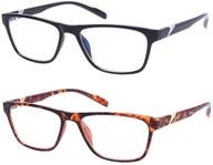 👓 2 pack blue light blocking glasses: ultimate eye protection for men & women, prevent eyestrain & uv damage - computer reading glasses with anti-glare & uv filters logo