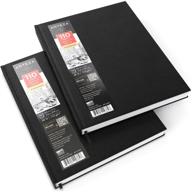 📒 альбом для эскизов arteza 8.5x11": набор из 2 тяжелых альбомов с жесткой обложкой для рисования, эскизов и ведения дневника логотип