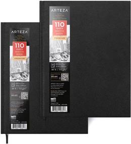 img 3 attached to 📒 Arteza 8.5x11" Hardbound Sketchbook: Set of 2 Heavyweight Hard Cover Sketch Journals for Drawing, Sketching, and Journaling