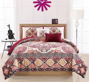 img 2 attached to 🛌 Enhance Your Bedroom with RT Designers Collection Serenity 5-Piece Comforter Set, Queen