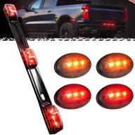 🚗 upgrade your ford f350 with pseqt smoked tail lights & side marker lights kit - waterproofo, 9 led - perfect for ford 1999-2010 f250 f350 f450 f550 super duty brake side fender lights logo