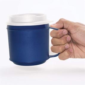 img 1 attached to 🔵 Blue Insulated Mug with Tumbler Lid (8oz) by Rehabilitation Advantage - Non-Weighted