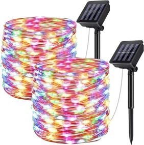 img 4 attached to 🌞 Rayslife Solar Fairy String Lights Outdoor Waterproof - 2-Pack, 72Feet 200 LED with 8 Modes - Perfect for Patio, Garden, Tree Decorations - Multi-Color