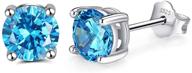 ✨ fereendo 925 sterling silver birthstone stud earrings – round cut, colorful cubic zircon birthstone earrings for women and teen girls – ideal birthday gift logo