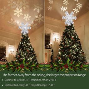 img 2 attached to Lighted Star Christmas Tree Topper with Rotating 3D LED Lights, 🌟 Snowflake Decorations & Projector – Indoor Xmas Tree Ornament with Glittering Light