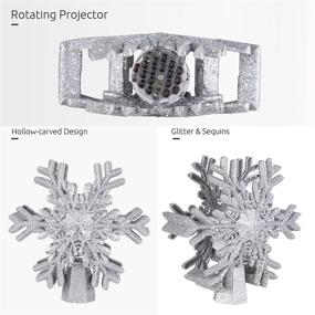 img 1 attached to Lighted Star Christmas Tree Topper with Rotating 3D LED Lights, 🌟 Snowflake Decorations & Projector – Indoor Xmas Tree Ornament with Glittering Light