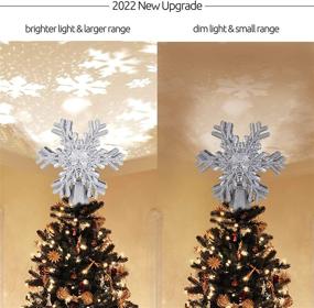 img 3 attached to Lighted Star Christmas Tree Topper with Rotating 3D LED Lights, 🌟 Snowflake Decorations & Projector – Indoor Xmas Tree Ornament with Glittering Light