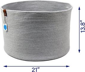 img 1 attached to 📦 Casaphoria Dark Grey Cotton Rope Baskets Open Storage Bins for House - 28"x 40
