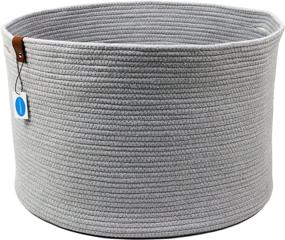 img 4 attached to 📦 Casaphoria Dark Grey Cotton Rope Baskets Open Storage Bins for House - 28"x 40