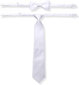 img 4 attached to Stylish Solid Satin Pre Tied Necktie Set 👔 for Boys - A Must-Have Accessory for Bow Tie Enthusiasts