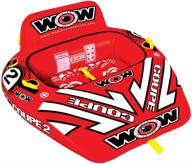 wow world of watersports coupe cockpit towable tube with dual tow points: ultimate thrills and versatility! logo