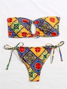 img 2 attached to WDIRARA Womens Bandeau Swimsuits Multicolor