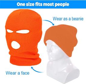 img 2 attached to 🧣 Fvviia 2 Pieces 3 Hole Knitted Face Cover: Double Thermal Windproof Ski Mask for Outdoor Sports