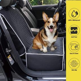 img 3 attached to 🐶 Siivton 2 in 1 Dog Car Seat Cover for Front Seat - Premium Padded with Side Flaps, Waterproof, Nonslip Backing for Cars, Trucks, SUVs - Pet Booster Seat and Protector