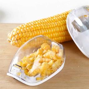 img 3 attached to 🌽 Premium Corn Stripping Tool, Efficient Corn Peeler, Easy-Use Corn Stripper, Cob Remover with Safety Features, Corn Shaver Gadgets. Offers Hand Protection, Incised Wound Prevention (White)