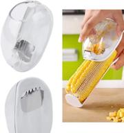 🌽 premium corn stripping tool, efficient corn peeler, easy-use corn stripper, cob remover with safety features, corn shaver gadgets. offers hand protection, incised wound prevention (white) logo